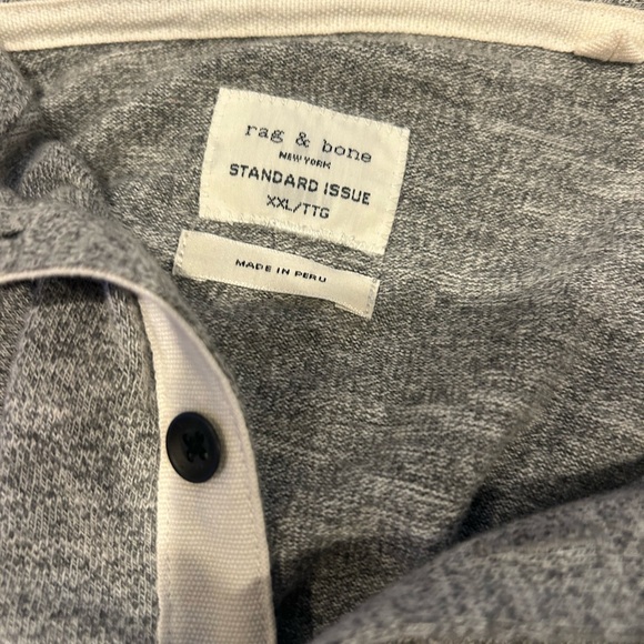 Rag & Bone Heather Gray Polo Shirt - Picture 2 of 2